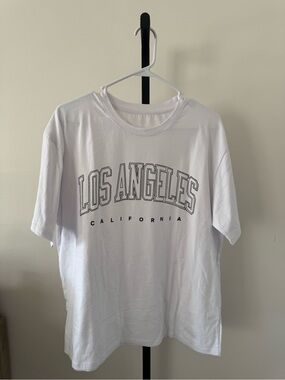Amazon White 'Los Angeles California' Short Sleeve Graphic Tee